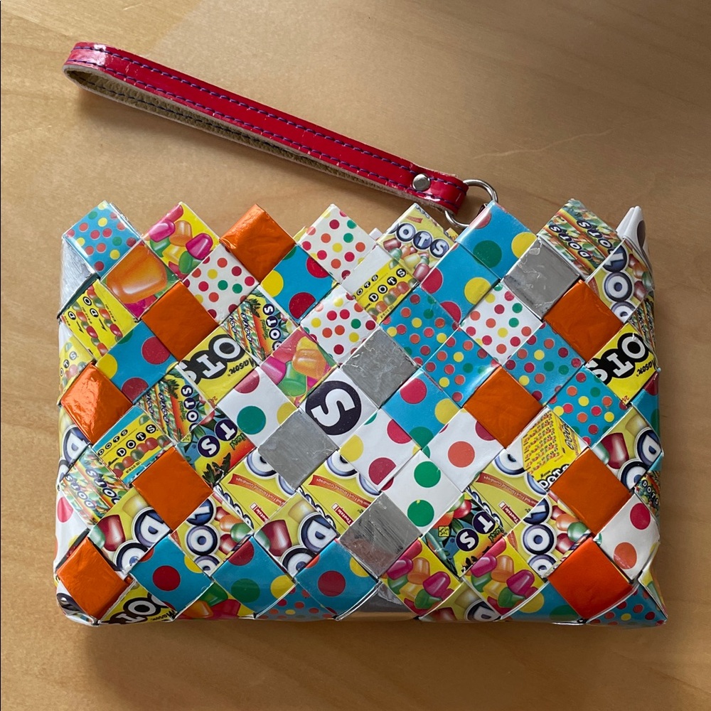 DOTS Upcycled Candy Wrapper Wristlet - Nahui Ollin - Picture 1 of 13